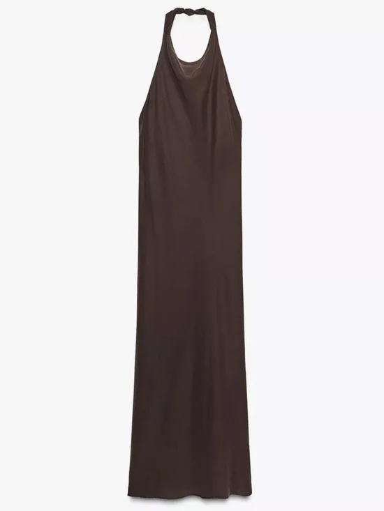 Zara Brown Sleeveless Maxi Dress - Picture 4 of 4